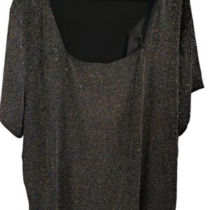Sparkling Black Short Sleeve Top